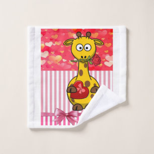Bathroom Towel Sets Valentine's Day, Giraffe
