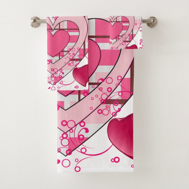 Bathroom Towel Sets Valentine's Day, Love (Insitu)