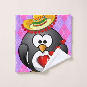 Bathroom Towel Sets Valentine's Day, Penguin