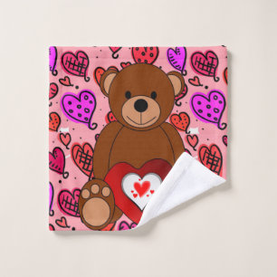 Bathroom Towel Sets Valentine's Day, Teddy Bear
