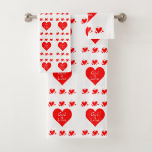 Bathroom Towel Sets Valentine's God is Love