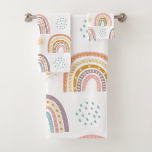 Bathroom Towel Sets Watercolor 