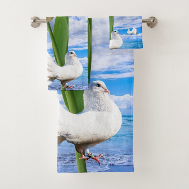 Bathroom Towel Sets White Doves Tulip (Insitu)