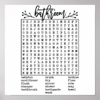 Bathroom Word Search