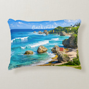 Bathsheba, Barbados - Tropical Beach Coast Accent Pillow