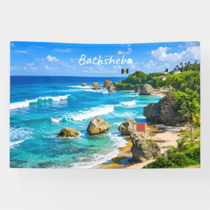 Bathsheba, Barbados - Tropical Beach Coast Banner