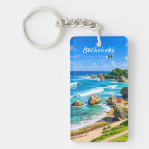 Bathsheba, Barbados - Tropical Beach Coast Slim Keychain