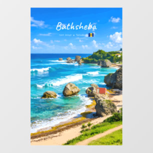 Bathsheba, Barbados - Tropical Beach Coast Window Cling