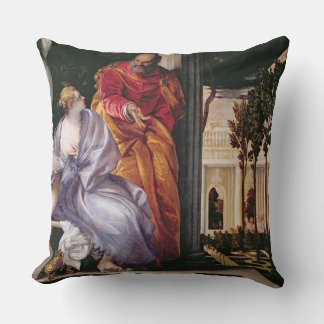 Bathsheba Bathing, c.1575 (oil on canvas) Throw Pillow (Front)