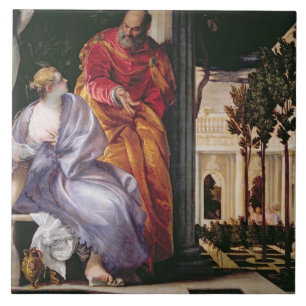 Bathsheba Bathing, c.1575 (oil on canvas) Tile