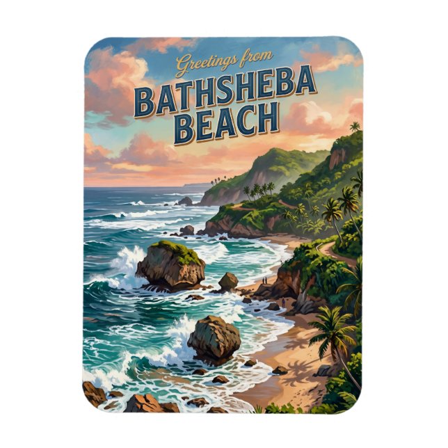 Bathsheba Beach Barbados Magnet (Vertical)
