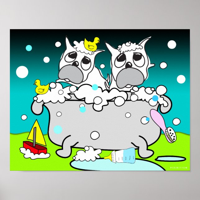Bathtub Bulldog Puppy Poster 11 (Front)