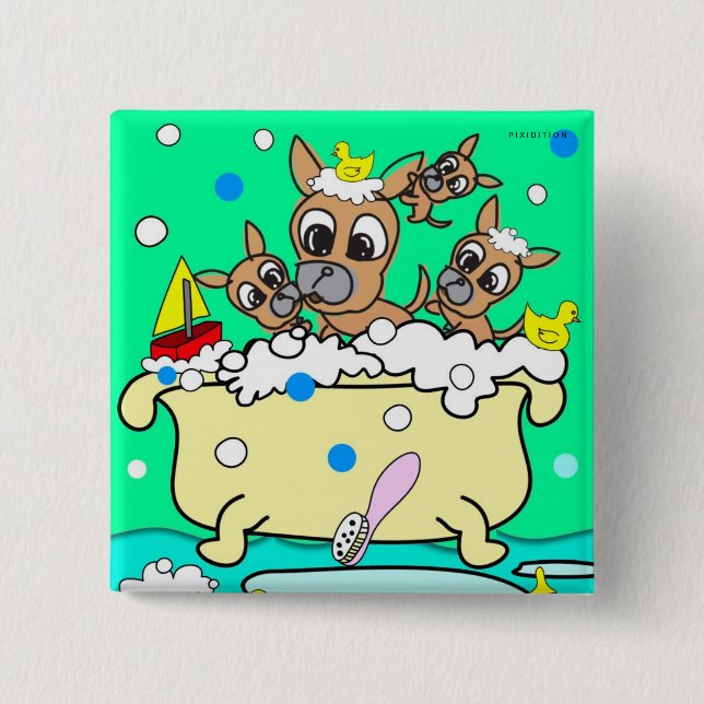 Bathtub Chihuahua Puppy Button 1 (Front)