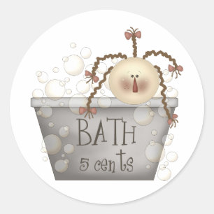 bathtub classic round sticker