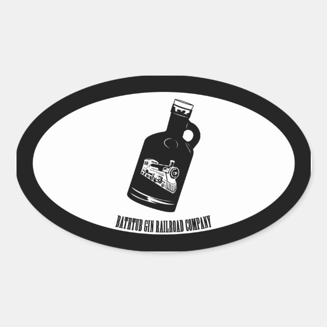 Bathtub Gin Railroad Company Oval Bottle 2 Sticker (Front)