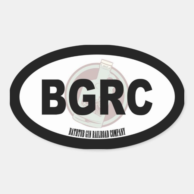 Bathtub Gin Railroad Company Oval Text and logo Sticker (Front)
