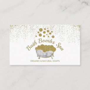 Bathtub Gold Shampoo Spa Soap Bubbles Business Card