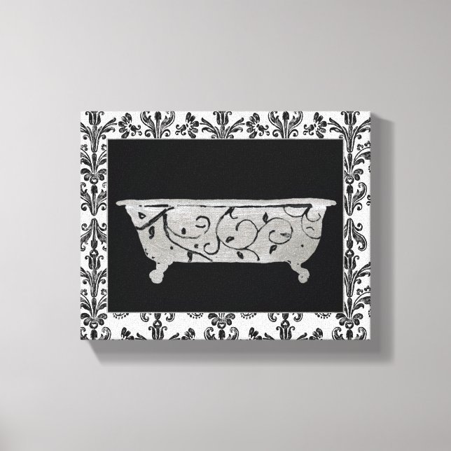 Bathtub in Black and White Canvas Print (Front)