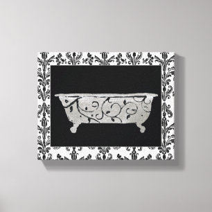 Bathtub in Black and White Canvas Print