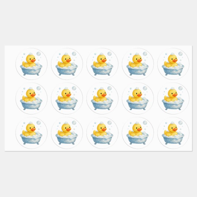 Bathtub Rubber Duck with Bubbles (Sheet)