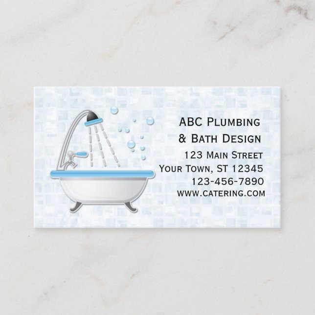 Bathtub, Shower, Tiles Business Card (Front)