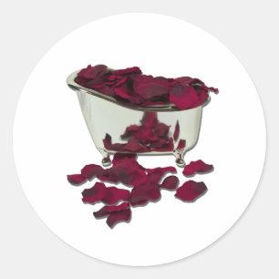BathtubFilledWithPetals100711 Classic Round Sticker