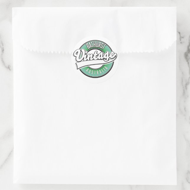 Bathurst australia vintage style logo classic round sticker (Bag)