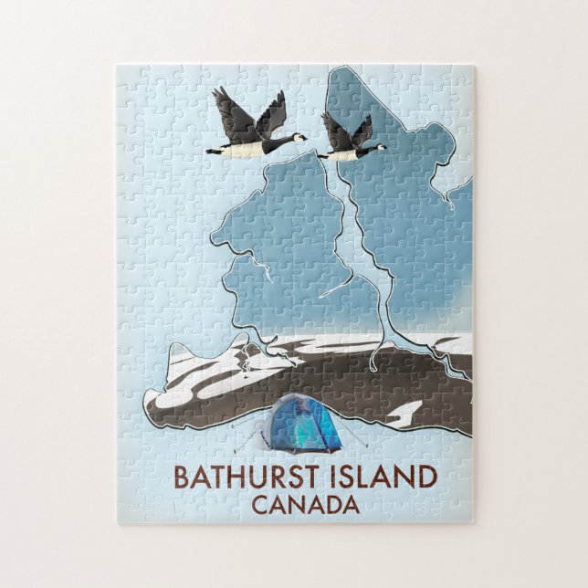 Bathurst Island Canada Travel map Jigsaw Puzzle (Vertical)