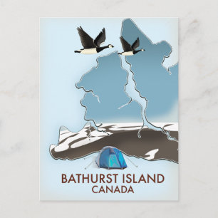 Bathurst Island Canada Travel map Postcard