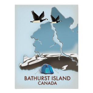 Bathurst Island Canada Travel map Poster
