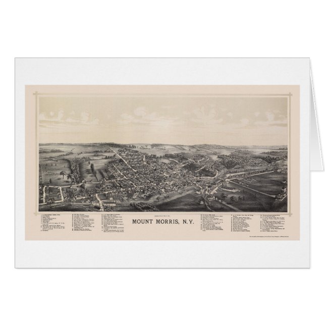 Bâti Morris, carte panoramique de NY - 1893 (Devant horizontal)