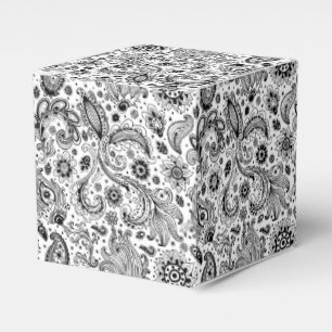 Batik boho style floral paisley pattern favor box