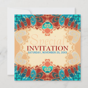 Batik Carré exotique Anniversaire / Invitations sp