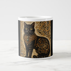 Batik Cat, Black Cat, Vintage Style Specialty Mug