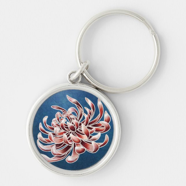 Batik Chrysanthemum Keychain (Front)