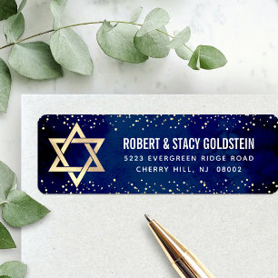 Batik de Mitzvah Marine Or Argent Pailleté Gras Ad