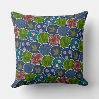 Batik Garut Bulu Hayam Throw Pillow