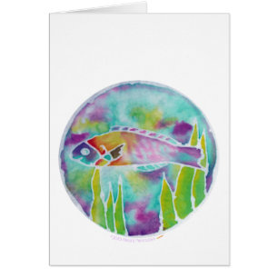 Batik Hinalea Hawaiian Wrasse Fish Batik Art