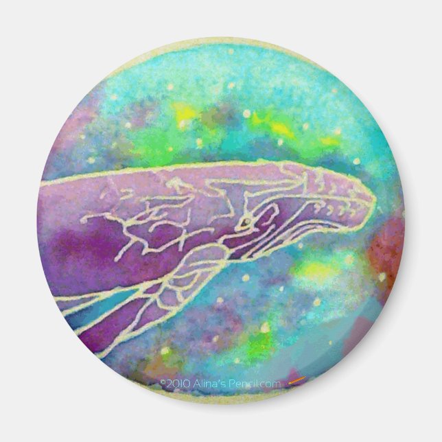 Batik Humpback Whale Art Magnet (Front)