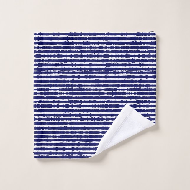 Batik Indigo Style Stripes (Gant de toilette)