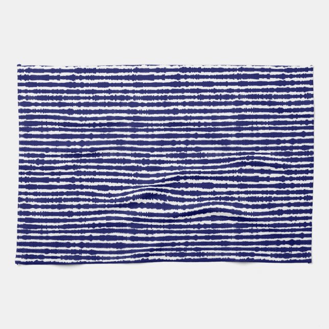 Batik Indigo Style Stripes Kitchen Towel (Horizontal)