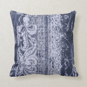 Batik, Indigo Throw Pillow