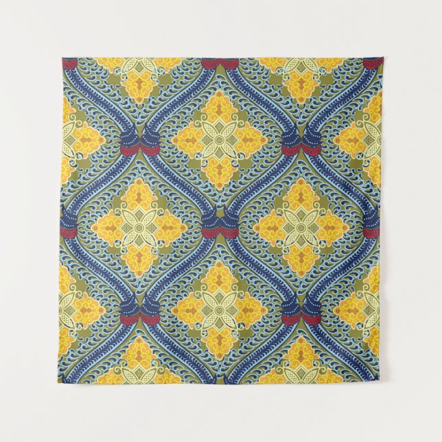 Batik Indonesian Wax-Resist Dyeing Technique Tapestry (Front)