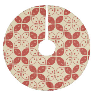 Batik Kawung, Indonesian Pattern, Javanese, Ethnic Brushed Polyester Tree Skirt