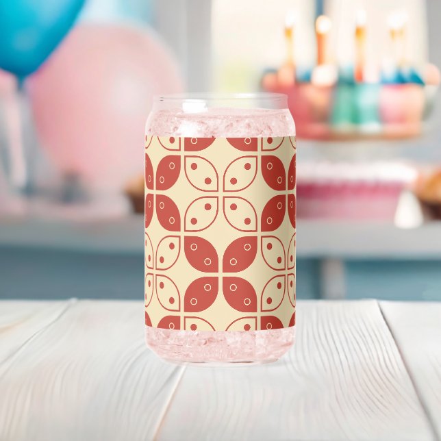 Batik Kawung, Indonesian Pattern, Javanese, Ethnic Can Glass (Insitu (Baby Shower))