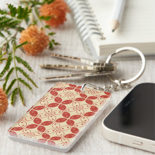 Batik Kawung, Indonesian Pattern, Javanese, Ethnic Keychain