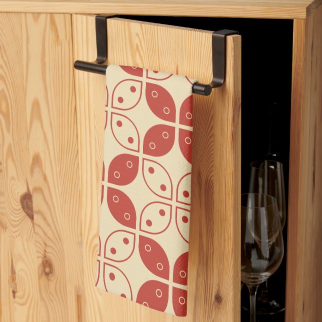 Batik Kawung, Indonesian Pattern, Javanese, Ethnic Kitchen Towel (Thirds Fold)