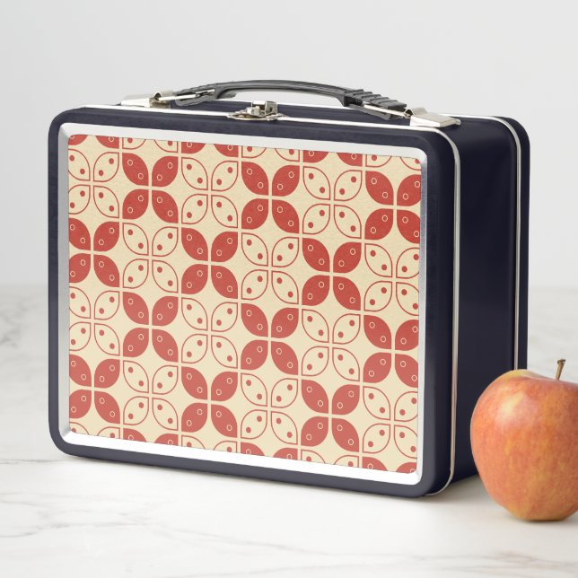Batik Kawung, Indonesian Pattern, Javanese, Ethnic Metal Lunch Box (In Situ)