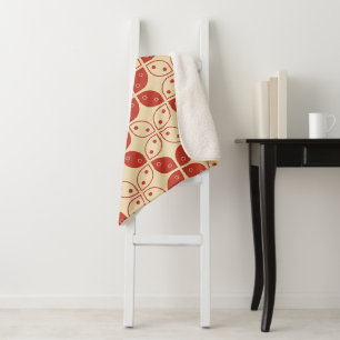 Batik Kawung, Indonesian Pattern, Javanese, Ethnic Sherpa Blanket