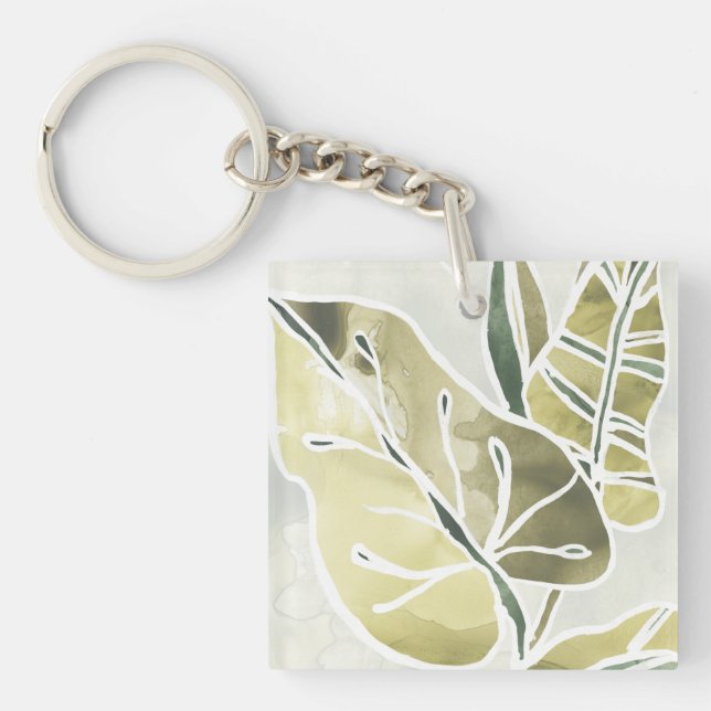Batik Leaves Keychain (Front)